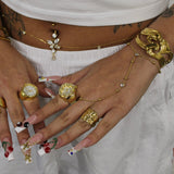 Amor Gold Hand Chain - ILLUSIVE JEWELS USA
