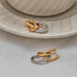 Aris Mixed Metal Linked Hoop Earrings - ILLUSIVE JEWELS USA