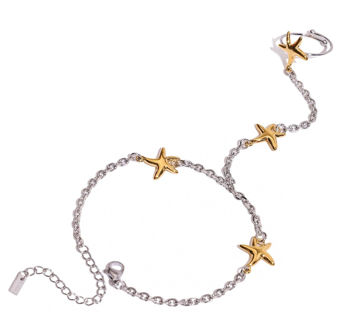 Astra Mixed Metal Hand Chain - ILLUSIVE JEWELS USA