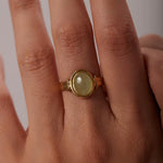 Aura Green Stone Ring - ILLUSIVE JEWELS USA