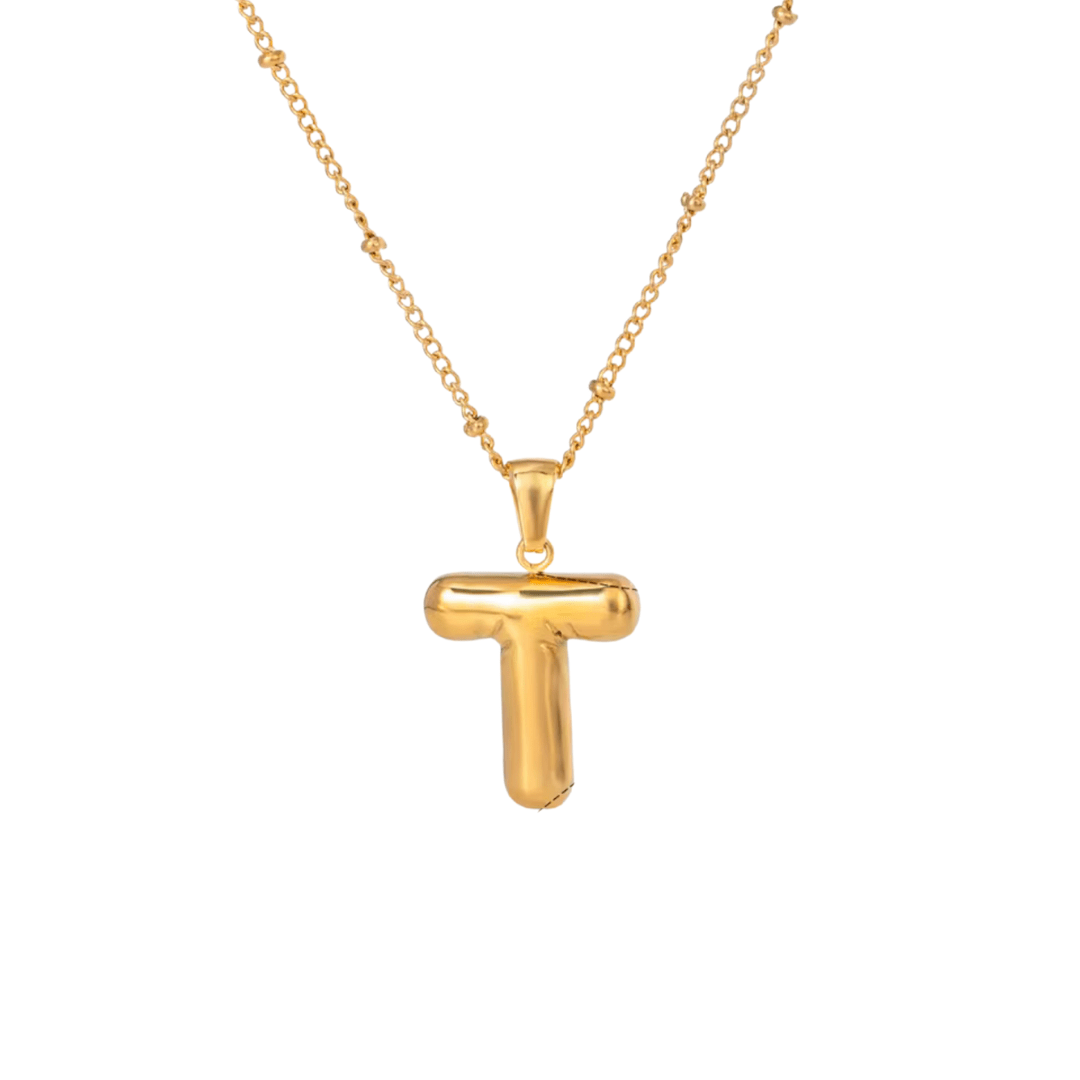 Bubble Letter Initial Necklace - ILLUSIVE JEWELS USA