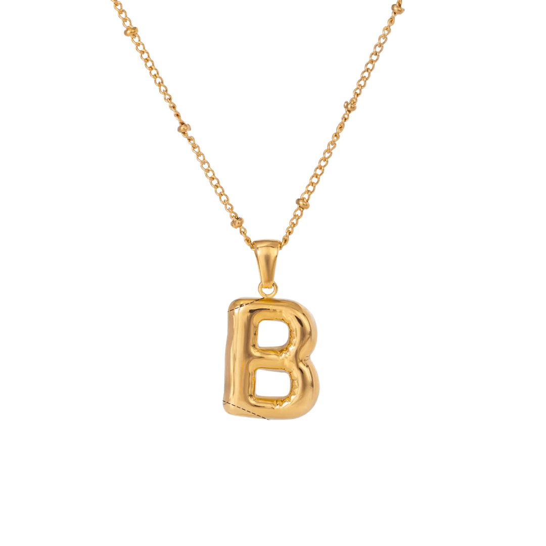 Bubble Letter Initial Necklace - ILLUSIVE JEWELS USA