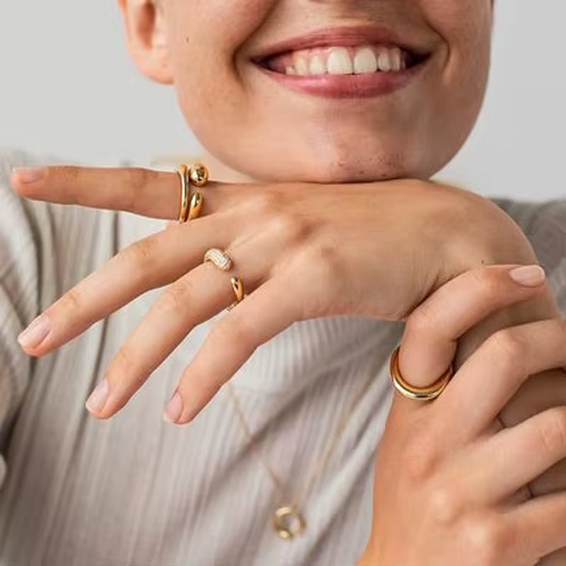 Clea Gold Open Ring - ILLUSIVE JEWELS USA