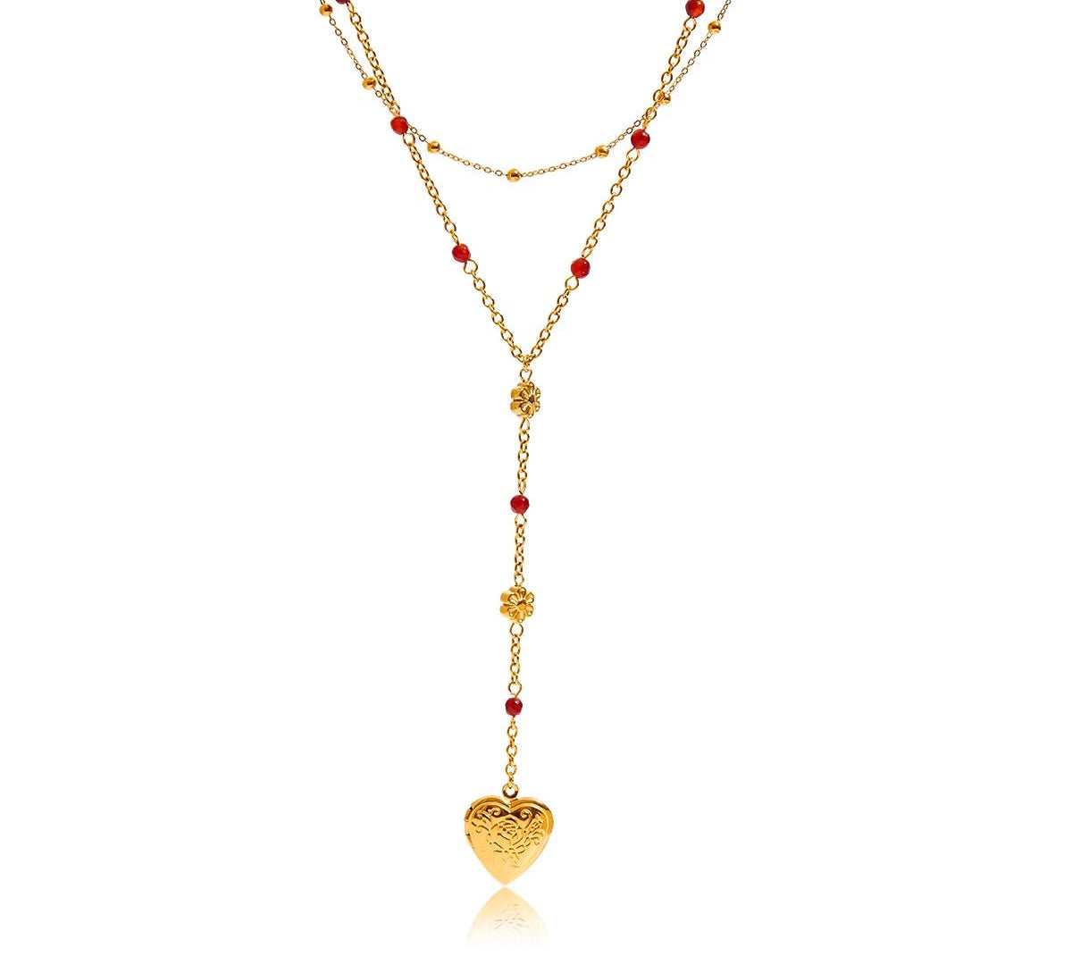 Elara Gold Heart Locket Necklace - ILLUSIVE JEWELS USA