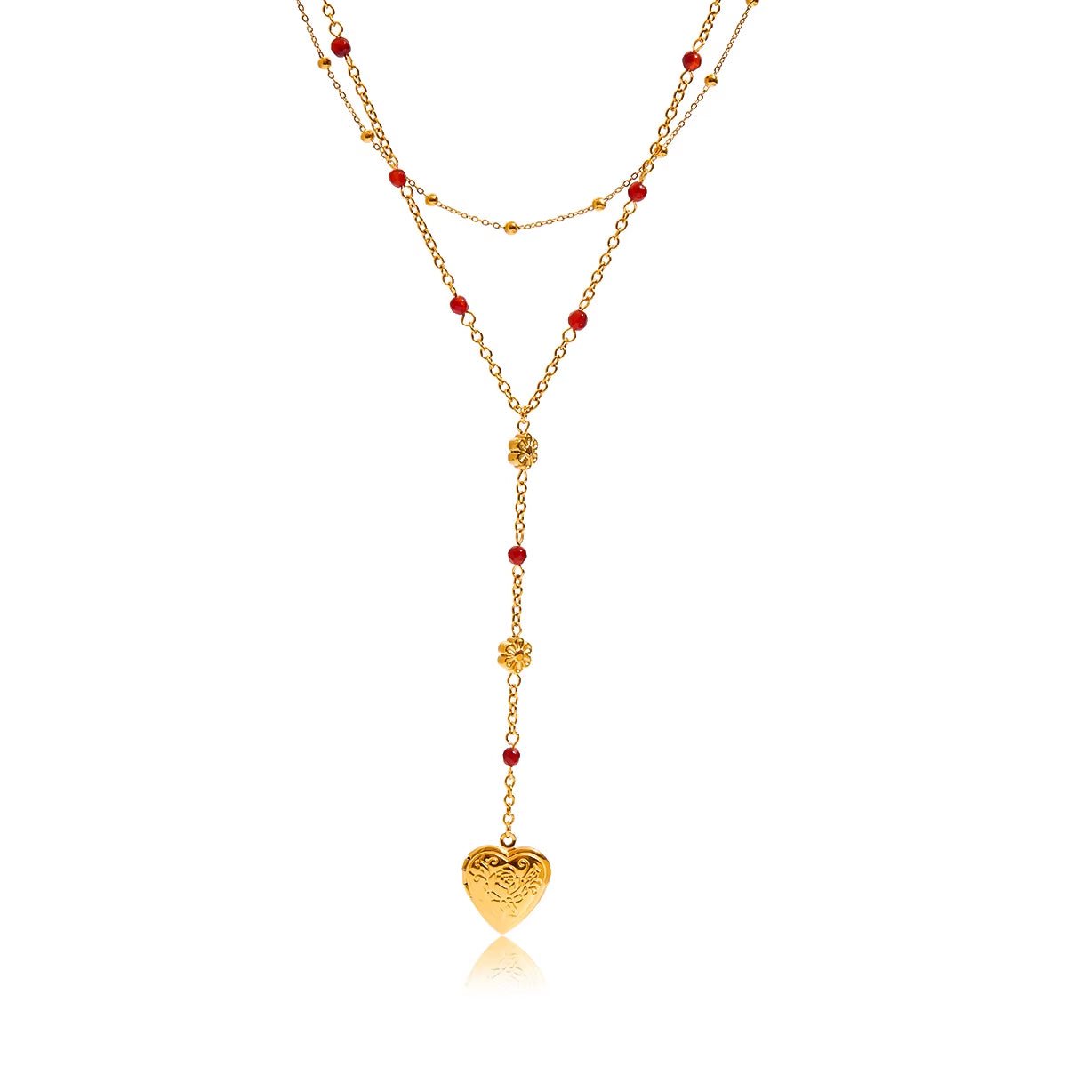 Elara Gold Heart Locket Necklace - ILLUSIVE JEWELS USA