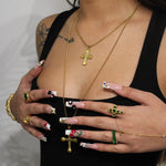 Eve Dangle Cross Gold Necklace - ILLUSIVE JEWELS USA