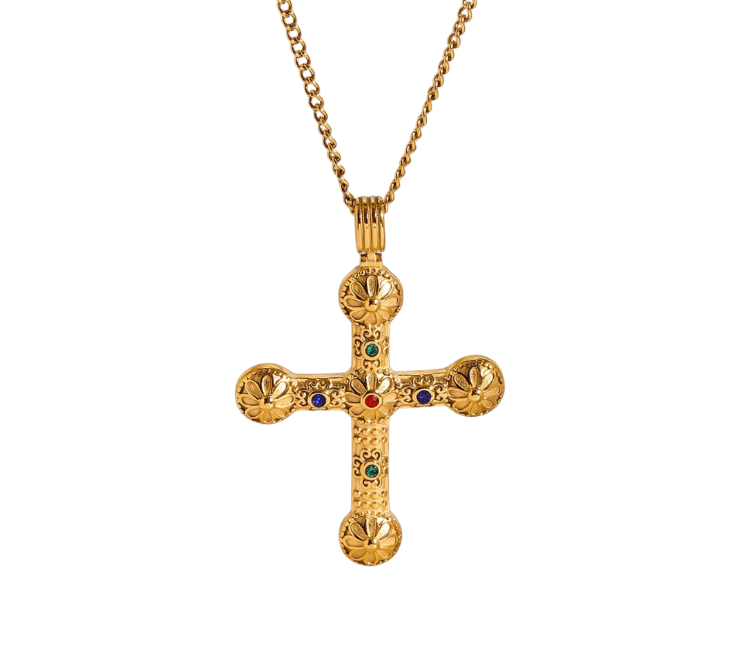 Eve Dangle Cross Gold Necklace - ILLUSIVE JEWELS USA