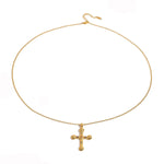 Eve Dangle Cross Gold Necklace - ILLUSIVE JEWELS USA