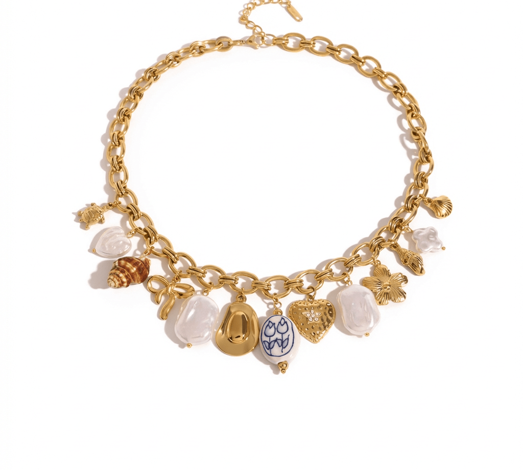 Gold Coastal Charm Necklace - ILLUSIVE JEWELS USA