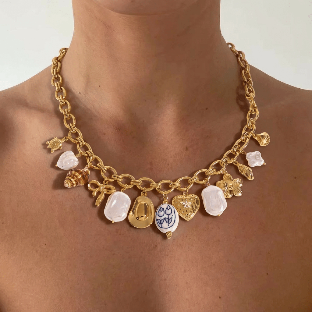 Gold Coastal Charm Necklace - ILLUSIVE JEWELS USA