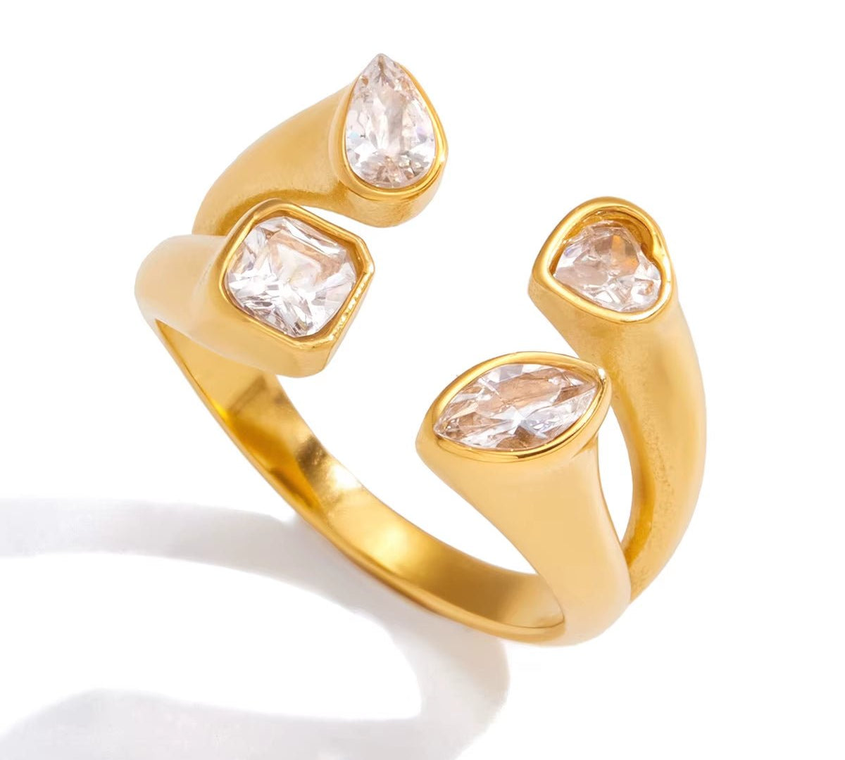 Gold Gem Ring - ILLUSIVE JEWELS USA