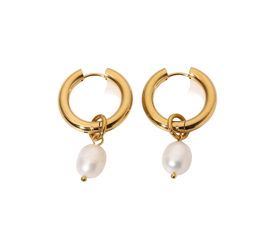 Gold Pearl Earrings - ILLUSIVE JEWELS USA