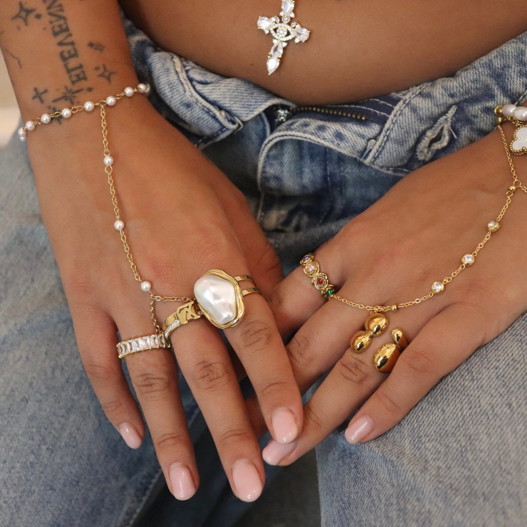 Gold Pearl Ring - ILLUSIVE JEWELS USA