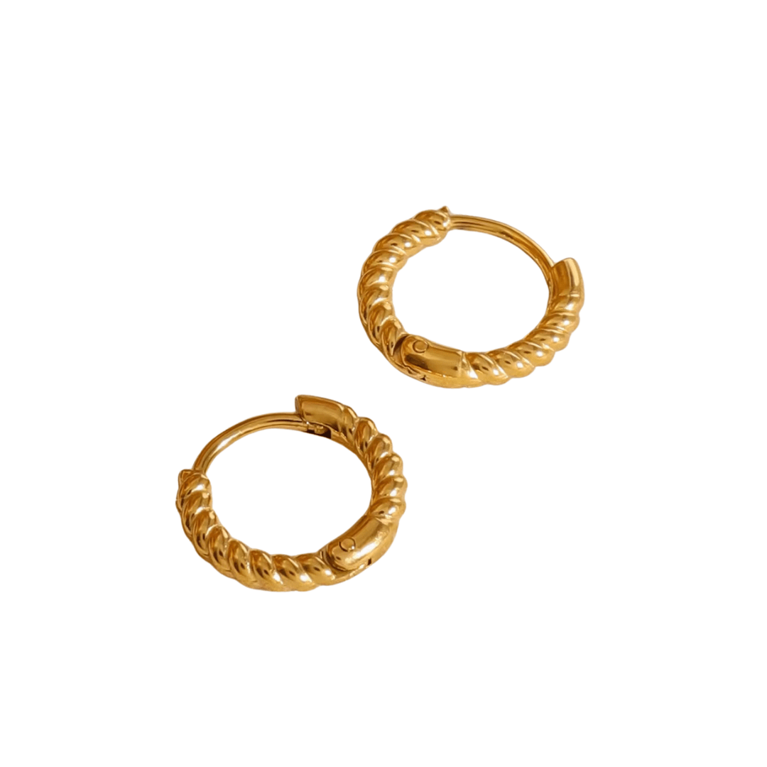 Gold Twist Huggie Earrings - ILLUSIVE JEWELS USA