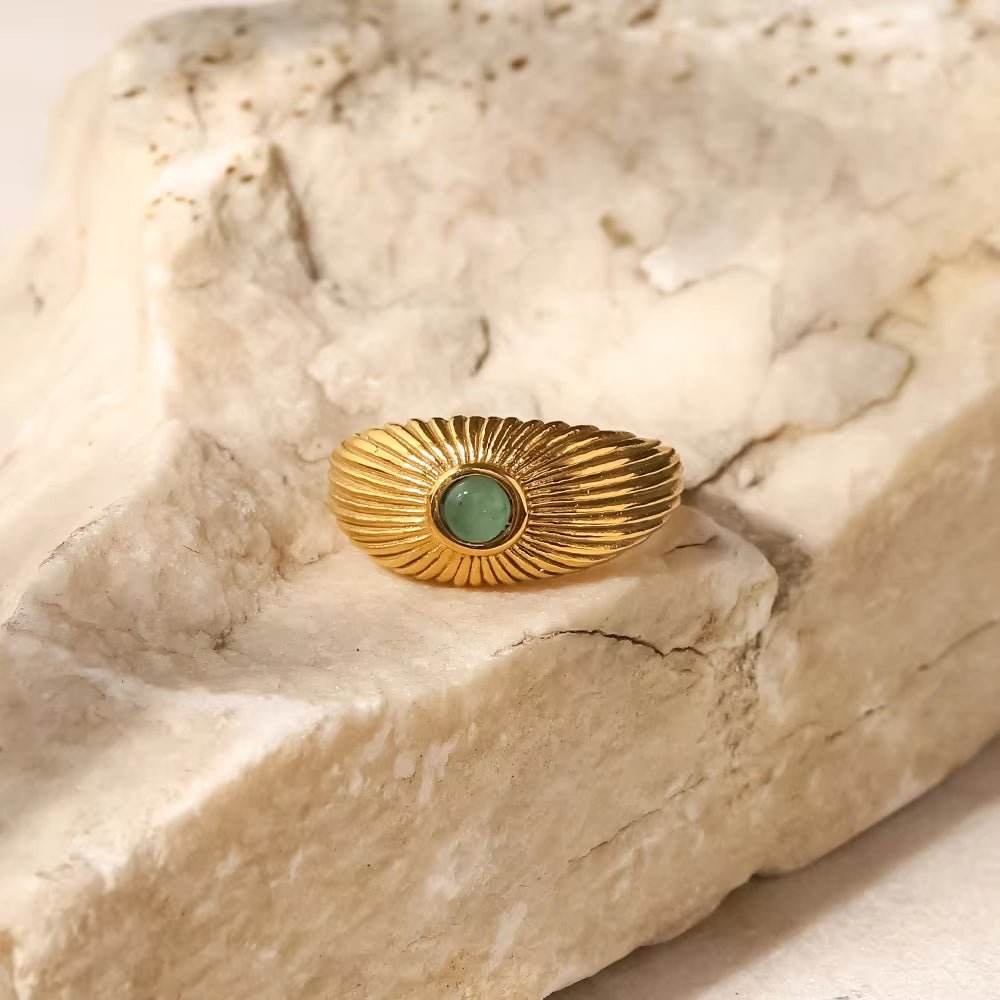 Green Stone Ring - ILLUSIVE JEWELS USA