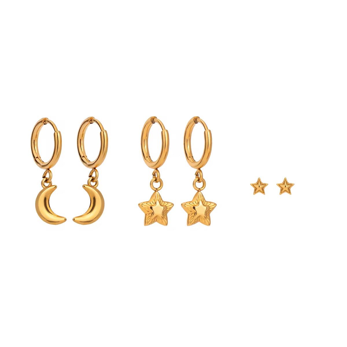 Lunar Huggie Earrings Set - ILLUSIVE JEWELS USA