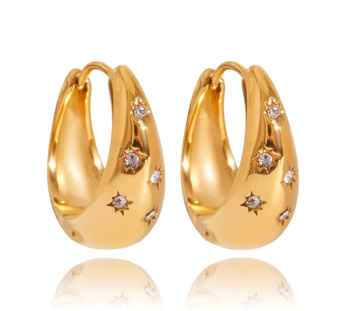 Lyra Gold Hoop Earrings - ILLUSIVE JEWELS USA