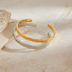 Mila Gold Hammered Cuff - ILLUSIVE JEWELS USA