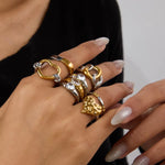Nina Mixed Metal Bead Ring - ILLUSIVE JEWELS USA
