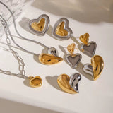 Nina Mixed Metal Heart Stud Earrings - ILLUSIVE JEWELS USA