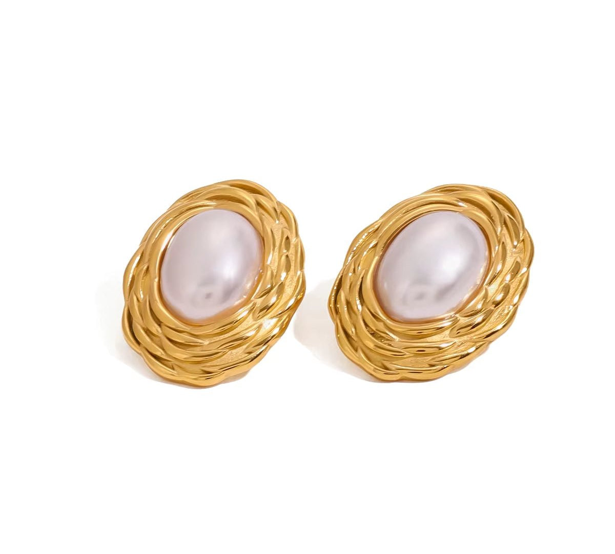 Pearl Wrap Stud Earrings - ILLUSIVE JEWELS USA