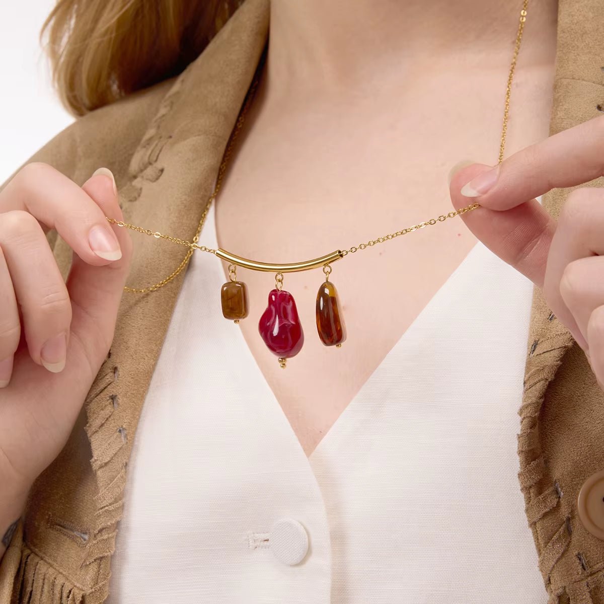 Reina Gold Charm Necklace - ILLUSIVE JEWELS USA
