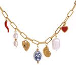 Saffy Gold Charm Necklace - ILLUSIVE JEWELS USA