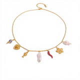 Saffy Gold Charm Necklace - ILLUSIVE JEWELS USA