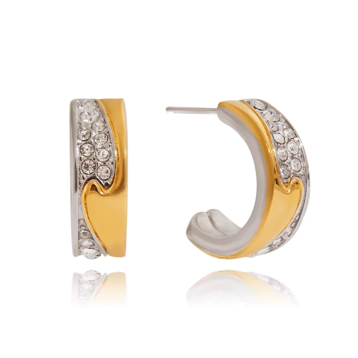 Sage Mixed Metal Hoops - ILLUSIVE JEWELS USA