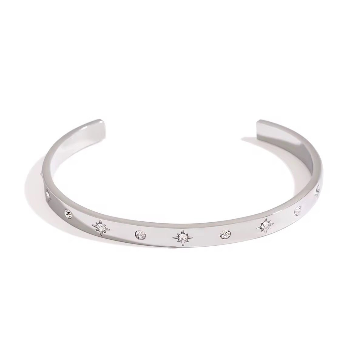 Silver Shooting Star Bangle - ILLUSIVE JEWELS USA