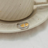 Silver with Gold Hearts Ring - ILLUSIVE JEWELS USA