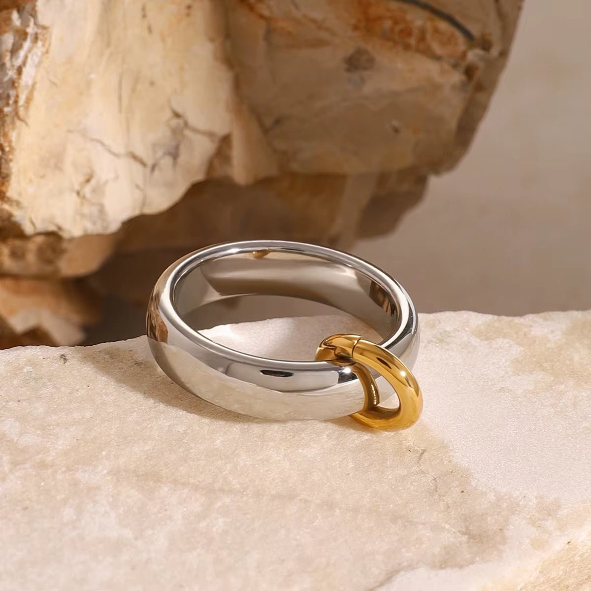 Veda Mixed Metal Charm Ring - ILLUSIVE JEWELS USA