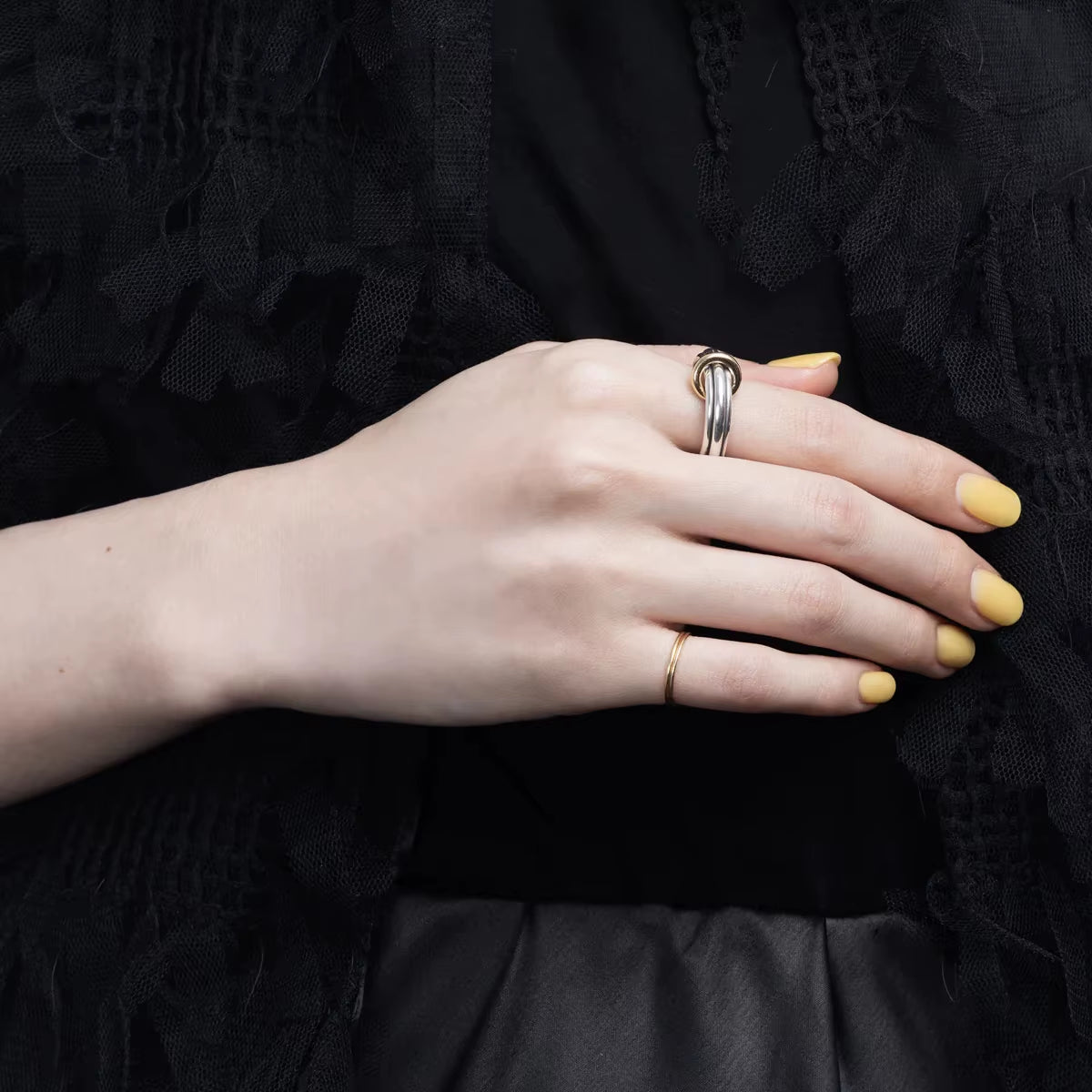 Veda Mixed Metal Charm Ring - ILLUSIVE JEWELS USA