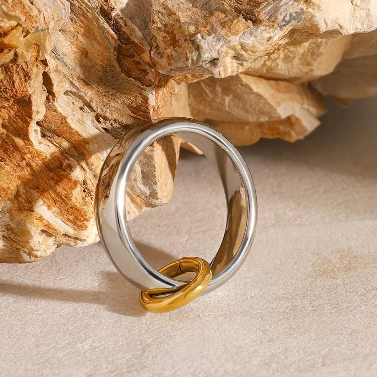 Veda Mixed Metal Charm Ring - ILLUSIVE JEWELS USA