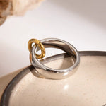 Veda Mixed Metal Charm Ring - ILLUSIVE JEWELS USA